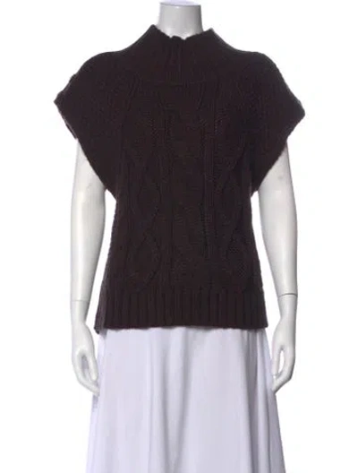 Pre-owned Marie Oliver Mock Neck Sweater In Brown