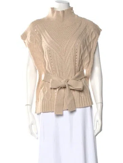 Pre-owned Marie Oliver Mock Neck Sweater In Neutral