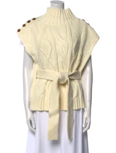 Pre-owned Marie Oliver Mock Neck Sweater In Neutral