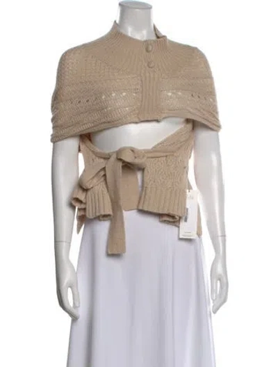 Pre-owned Marie Oliver Mock Neck Sweater In Neutrals