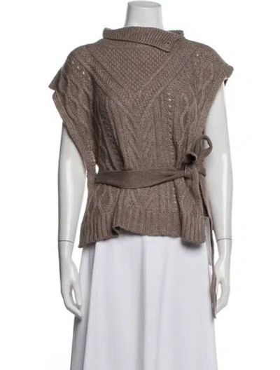 Pre-owned Marie Oliver Mock Neck Sweater In Neutrals