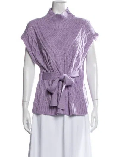 Pre-owned Marie Oliver Mock Neck Sweater In Purple