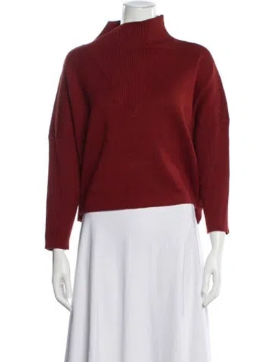 Pre-owned Marie Oliver Mock Neck Sweater In Red