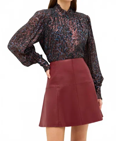 Marie Oliver Montana Blouse In Riverbend In Burgundy