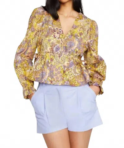 Marie Oliver Morgan Long Sleeve Top In Meadow In Multi