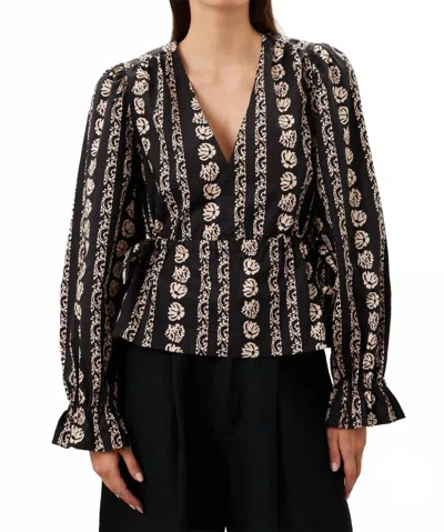 Marie Oliver Morgan Long Sleeve Top In Raven Row In Multi
