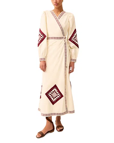 Marie Oliver Naomi Embroidered Midi Dress In Multi