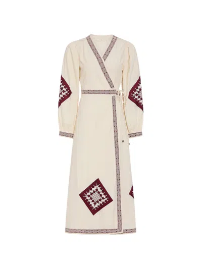 Marie Oliver Naomi Embroidered Midi Dress In Multi