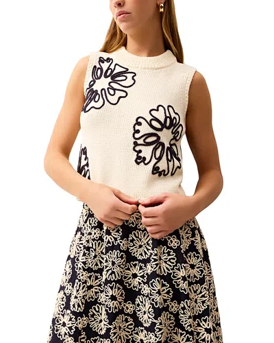 Marie Oliver Natasha Floral Top In Neutral