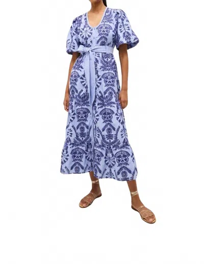 Marie Oliver Natty Floral Embroidery Dress In Serenity In Multi
