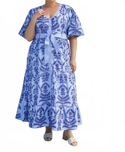 Marie Oliver Natty Scoopneck Midi Dress - Plus In Serenity In Blue