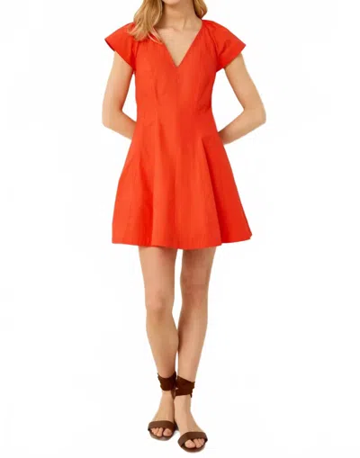 Marie Oliver Nerissa V Neck Mini Dress In Grenadine In Orange