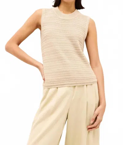 Marie Oliver Nev Round Neck Sleeveless Top In Tan In Gray