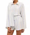 Marie Oliver Nico Striped Button-up Shirt In Blue