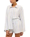Marie Oliver Nico Striped Button-up Shirt In White