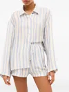 Marie Oliver Nico Striped Button-up Shirt In White