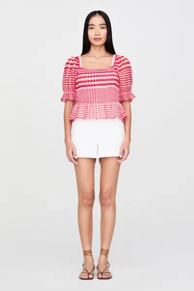 Marie Oliver Oaklee Top In Cherry Check