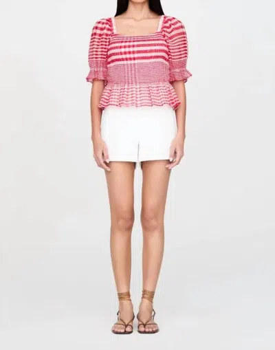 MARIE OLIVER OAKLEE TOP IN CHERRY CHECK