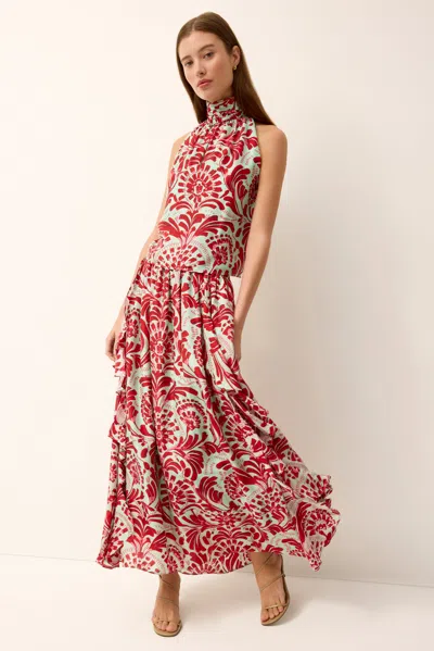 Marie Oliver Oaklen Silk Ruffle Maxi Skirt In Multi