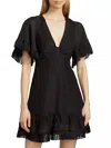 Marie Oliver Women's Octavia Linen-blend Minidress In Black