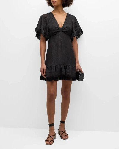 Marie Oliver Women's Octavia Linen-blend Minidress In Black