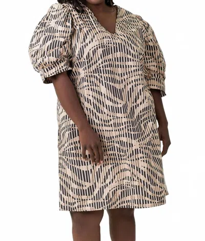 Marie Oliver Ola V-neck Mini Dress - Plus In Sahara In Neutral