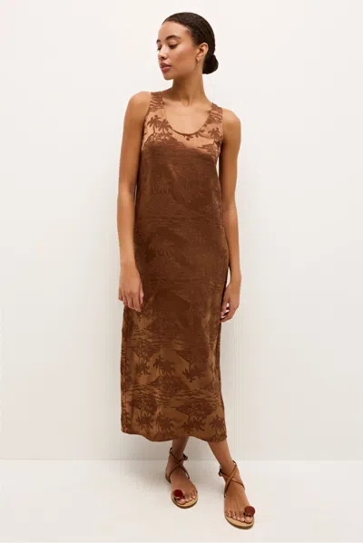 Marie Oliver Olympia Sleeveless Maxi Dress In Brown