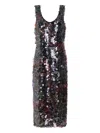 Marie Oliver Olympia Sequin Midi Dress In Black