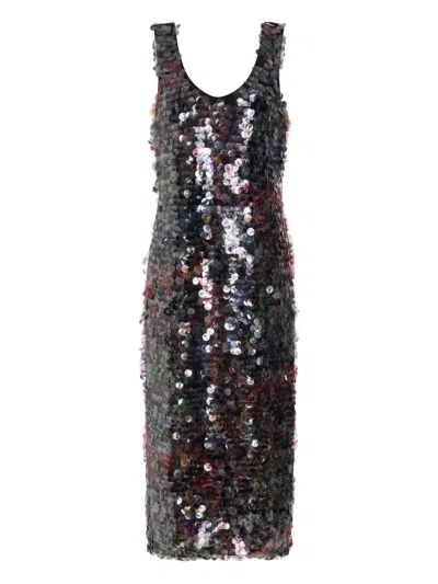 Marie Oliver Olympia Sequin Midi Dress In Black