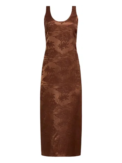 Marie Oliver Olympia Sleeveless Maxi Dress In Brown