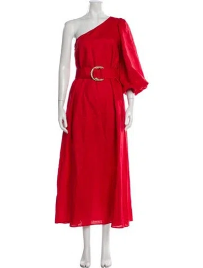 Pre-owned Marie Oliver One-shoulder Long Dress In Red