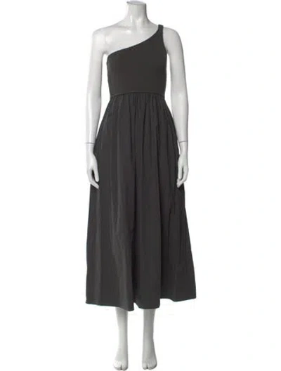 Pre-owned Marie Oliver One-shoulder Midi Length Dress In Gray