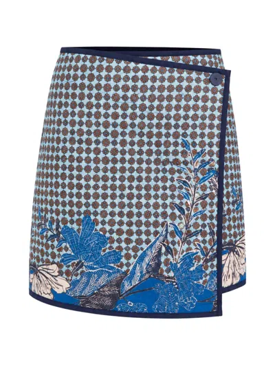 Marie Oliver Orca Floral-print Mini Skirt In Blue