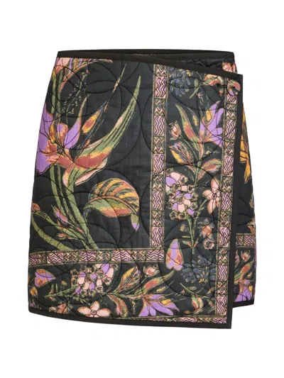 Marie Oliver Orca Quilted Floral-print Mini Skirt In Multi