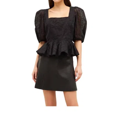 Marie Oliver Orla Short Sleeve Top In Tourmaline In Black