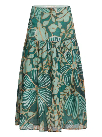 Marie Oliver Owens Floral-print Skirt In Grün