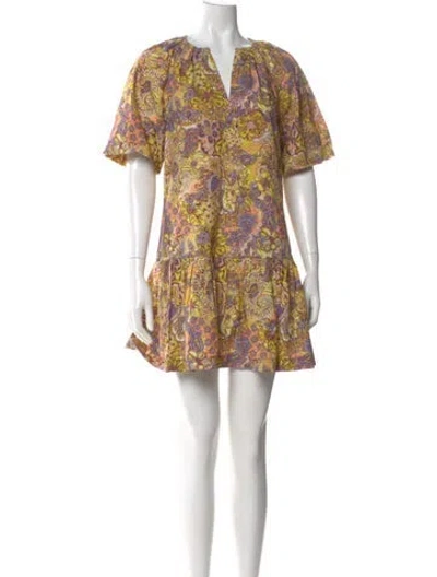 Pre-owned Marie Oliver Paisley Print Mini Dress W/ Tags In Multi