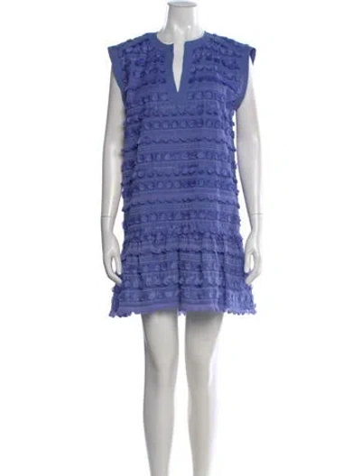 Pre-owned Marie Oliver Patterned Mini Dress In Blue