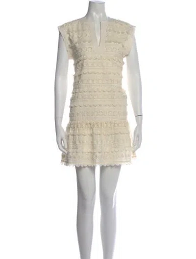 Pre-owned Marie Oliver Patterned Mini Dress In Neutral