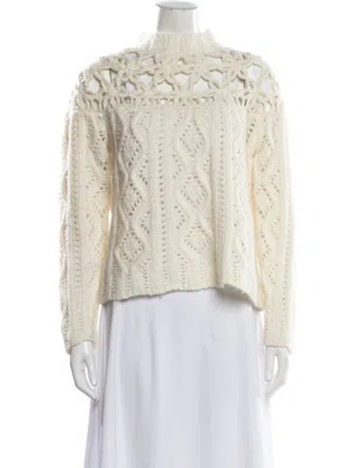 Pre-owned Marie Oliver Patterned Mock Neck Sweater In Neutrals