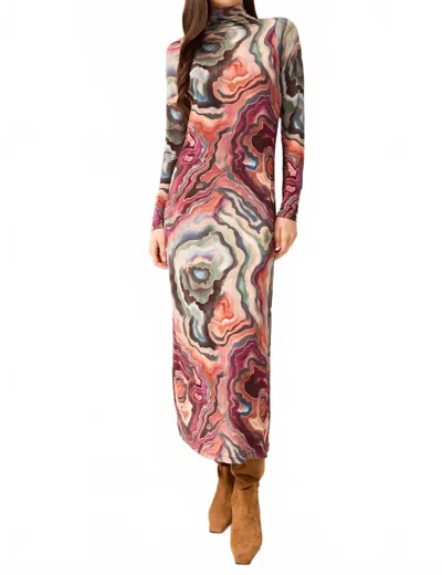 Marie Oliver Paxton Slip On Midi Dress In Strata In Multi