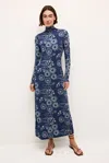 Marie Oliver Paxton Floral-print Turtleneck Midi Dress In Orion