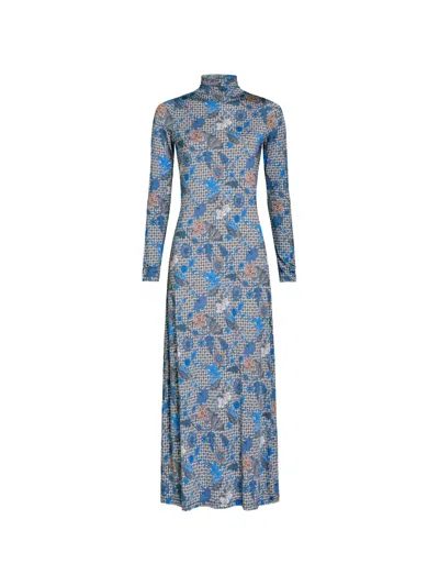 Marie Oliver Paxton Floral-print Maxi Dress In Blue