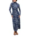 Marie Oliver Paxton Floral-print Turtleneck Midi Dress In Orion