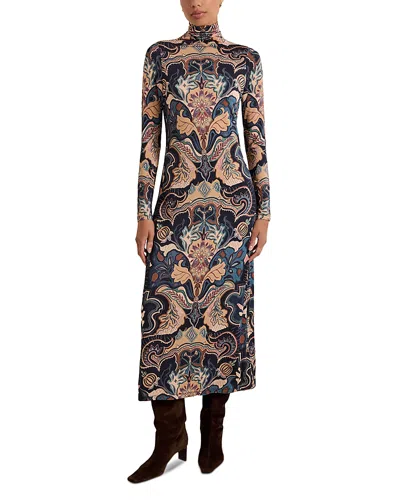 Marie Oliver Paxton Turtleneck Bodycon Dress In Burgundy