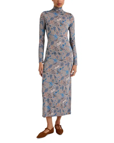 Marie Oliver Paxton Turtleneck Long Sleeve Dress In Green
