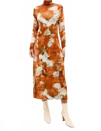 Marie Oliver Paxton Tie-dye Turtleneck Midi Dress In Pattern