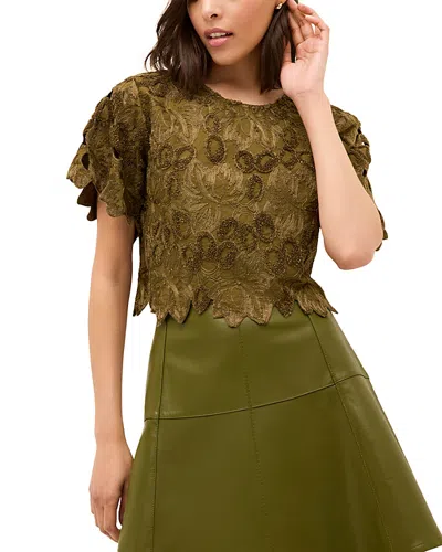 MARIE OLIVER PELUMI CHENILLE EMBROIDERED TOP