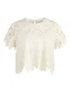 Marie Oliver Pelumi Embroidered Scallop-hem Top In White