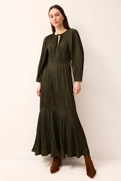 Perrin Pleated Dress In Green from Marie Oliver